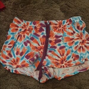 Secret Treasures Tie-Dye Pajama Shorts - Orange, Blue, Purple